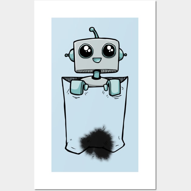 Pocket-Bot (with oil stain) Wall Art by deancoledesign